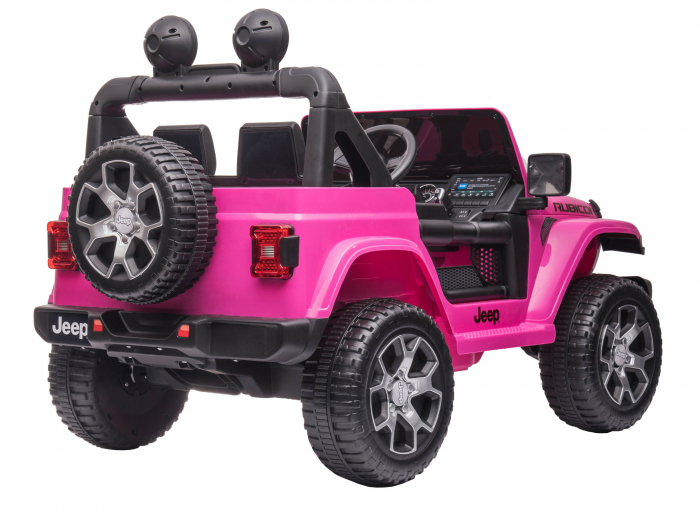 Masinuta electrica 4x4 Premier Jeep Wrangler Rubicon, 12V, roti cauciuc EVA, scaun piele ecologica, roz [8]