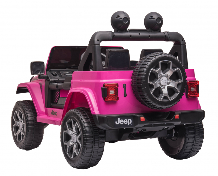 Masinuta electrica 4x4 Premier Jeep Wrangler Rubicon, 12V, roti cauciuc EVA, scaun piele ecologica, roz [6]