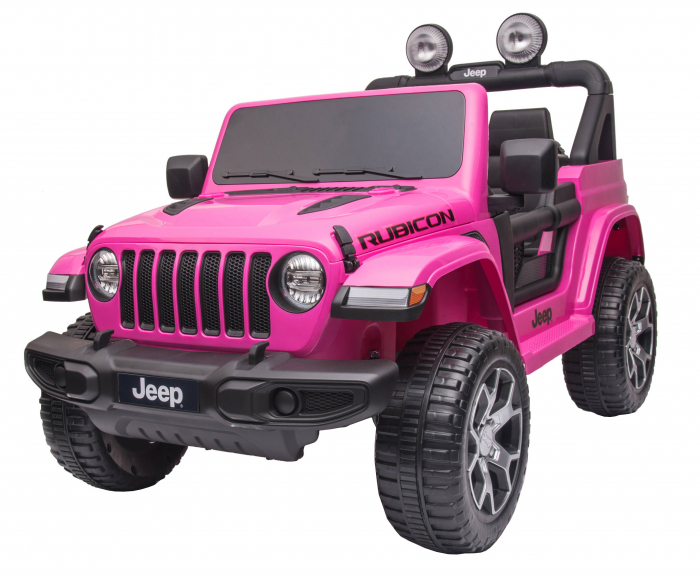 Masinuta electrica 4x4 Premier Jeep Wrangler Rubicon, 12V, roti cauciuc EVA, scaun piele ecologica, roz [14]