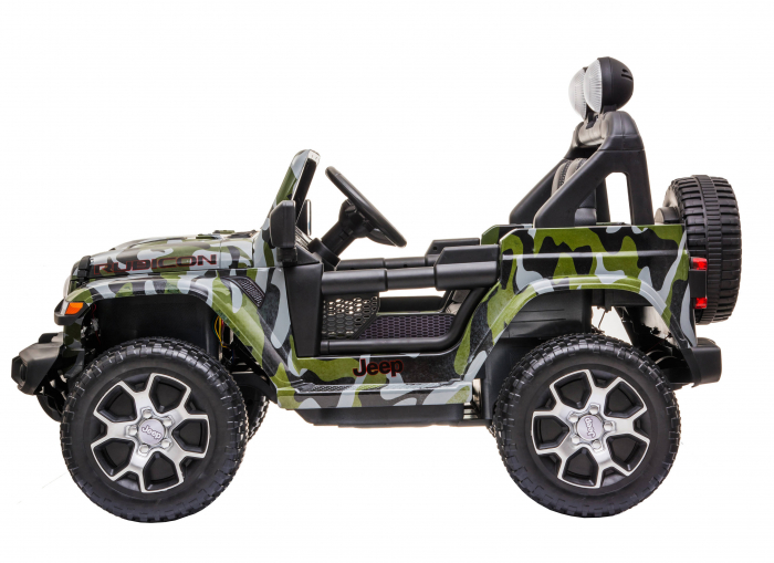 Masinuta electrica 4x4 Premier Jeep Wrangler Rubicon, 12V, roti cauciuc EVA, scaun piele ecologica, camuflaj [5]