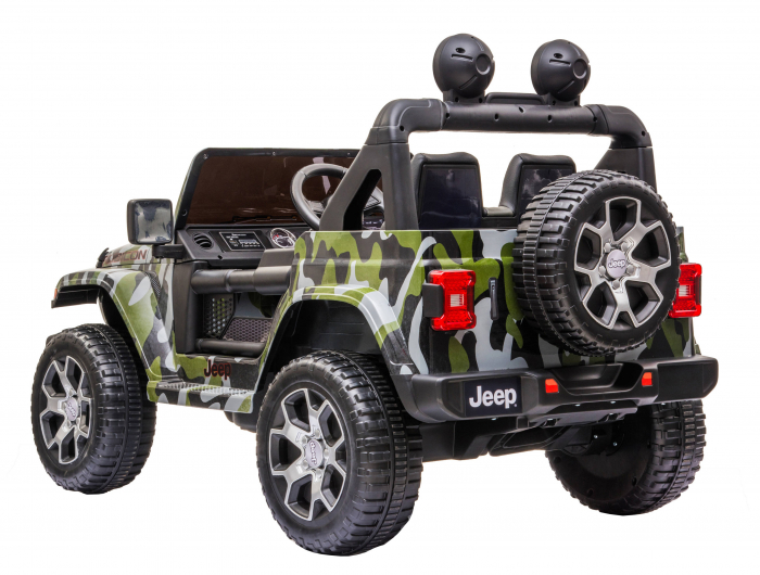 Masinuta electrica 4x4 Premier Jeep Wrangler Rubicon, 12V, roti cauciuc EVA, scaun piele ecologica, camuflaj [6]
