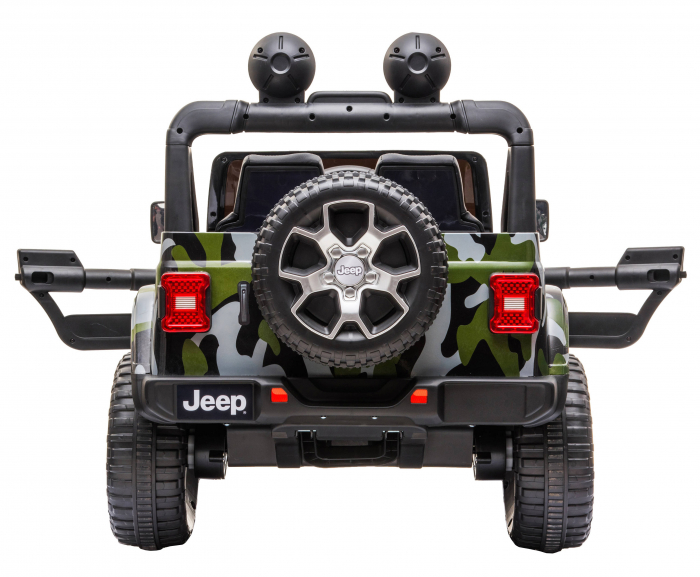 Masinuta electrica 4x4 Premier Jeep Wrangler Rubicon, 12V, roti cauciuc EVA, scaun piele ecologica, camuflaj [13]