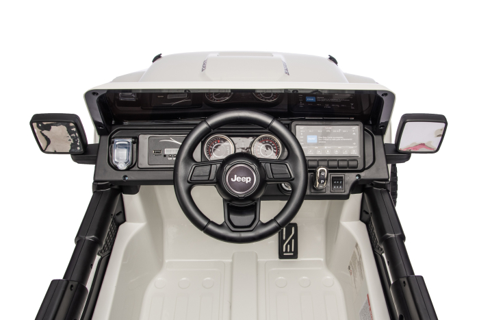 Masinuta electrica 4x4 Premier Jeep Wrangler Rubicon, 24V, 4x200W, roti cauciuc EVA, scaun piele ecologica, alb [18]