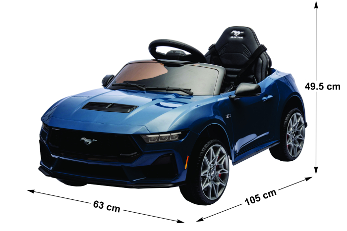 Masinuta electrica Premier Ford Mustang GT Convertible, 12V, roti cauciuc EVA, scaun piele ecologica, albastru [21]
