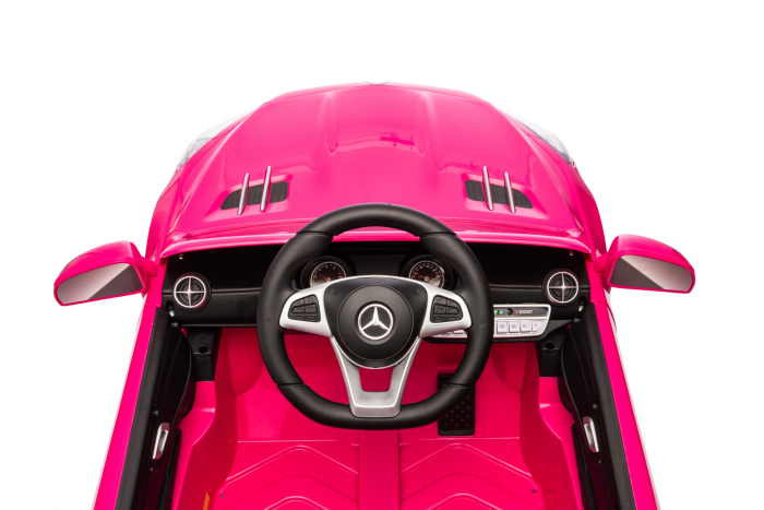 Masinuta electrica Premier Mercedes SL500, 12V, roti cauciuc EVA, scaun piele ecologica, roz [15]