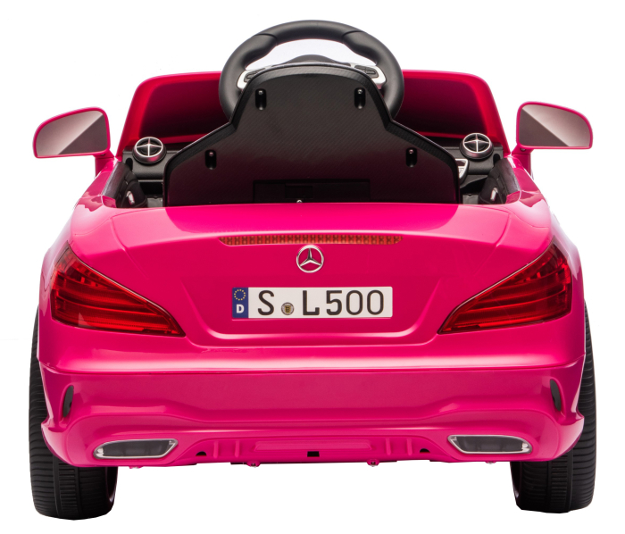 Masinuta electrica Premier Mercedes SL500, 12V, roti cauciuc EVA, scaun piele ecologica, roz [7]