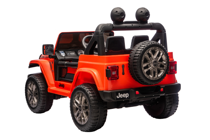 Masinuta electrica 4x4 Premier Jeep Wrangler Rubicon, 24V, 4x200W, roti cauciuc EVA, scaun piele ecologica, portocaliu [18]