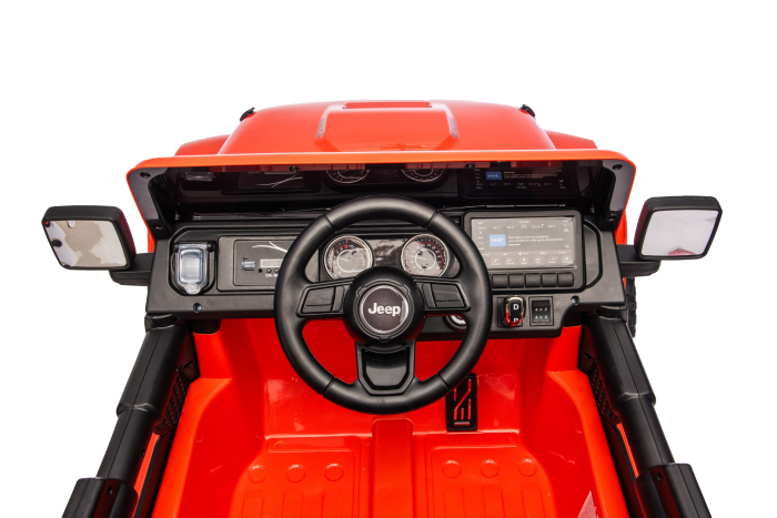 Masinuta electrica 4x4 Premier Jeep Wrangler Rubicon, 24V, 4x200W, roti cauciuc EVA, scaun piele ecologica, portocaliu [6]