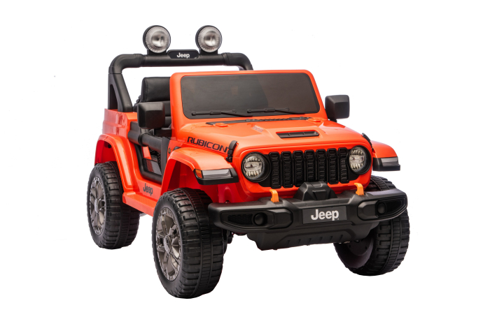 Masinuta electrica 4x4 Premier Jeep Wrangler Rubicon, 24V, 4x200W, roti cauciuc EVA, scaun piele ecologica, portocaliu [21]