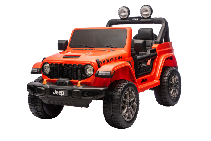 Masinuta electrica 4x4 Premier Jeep Wrangler Rubicon, 24V, 4x200W, roti cauciuc EVA, scaun piele ecologica, portocaliu [16]