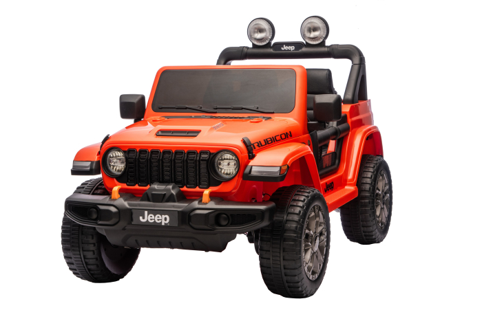 Masinuta electrica 4x4 Premier Jeep Wrangler Rubicon, 24V, 4x200W, roti cauciuc EVA, scaun piele ecologica, portocaliu [14]