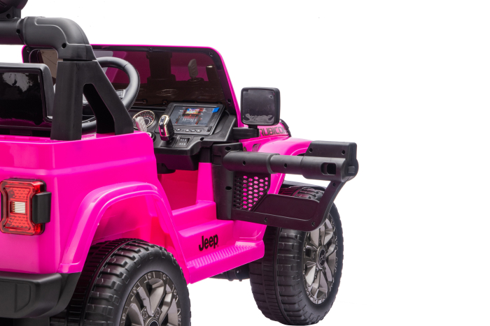 Masinuta electrica 4x4 Premier Jeep Wrangler Rubicon, 24V, 4x200W, roti cauciuc EVA, scaun piele ecologica, roz [5]