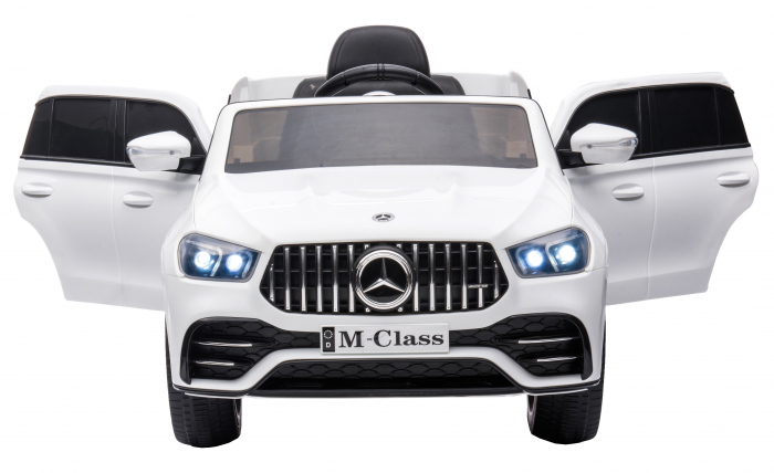 Masinuta electrica 4x4 Premier Mercedes M-Class, 12V, roti cauciuc EVA, scaun piele ecologica, alb [9]