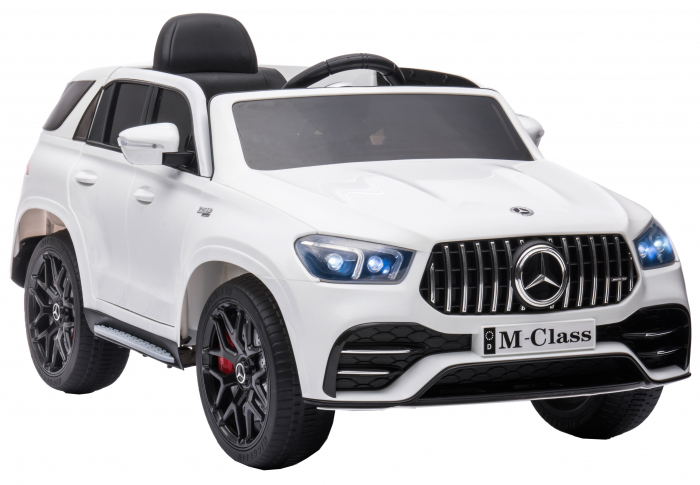 Masinuta electrica 4x4 Premier Mercedes M-Class, 12V, roti cauciuc EVA, scaun piele ecologica, alb [8]