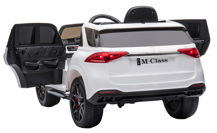 Masinuta electrica 4x4 Premier Mercedes M-Class, 12V, roti cauciuc EVA, scaun piele ecologica, alb [11]