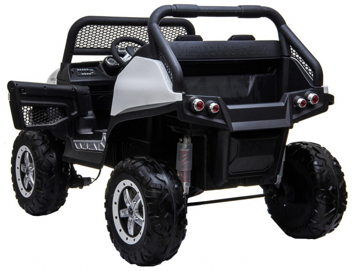 Masinuta electrica 4x4 Premier Mercedes Unimog, 12V, roti cauciuc EVA, scaun piele ecologica, alb [5]