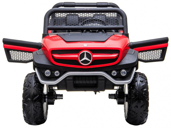Masinuta electrica 4x4 Premier Mercedes Unimog, 12V, roti cauciuc EVA, scaun piele ecologica, rosu [4]