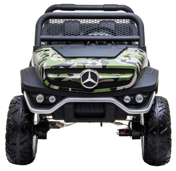 Masinuta electrica 4x4 Premier Mercedes Unimog, 12V, roti cauciuc EVA, scaun piele ecologica, camuflaj [3]