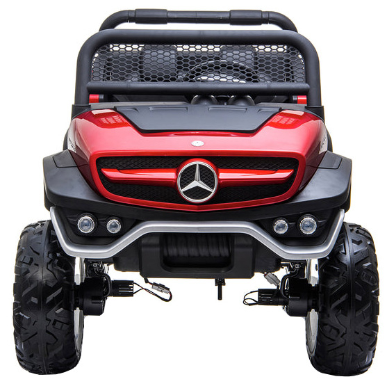 Masinuta electrica 4x4 Premier Mercedes Unimog, 12V, roti cauciuc EVA, scaun piele ecologica, visiniu [3]