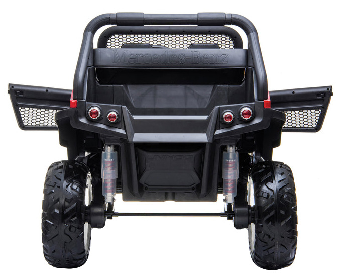 Masinuta electrica 4x4 Premier Mercedes Unimog, 12V, roti cauciuc EVA, scaun piele ecologica, visiniu [12]