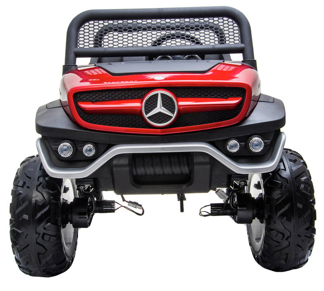 Masinuta electrica 4x4 Premier Mercedes Unimog, 12V, roti cauciuc EVA, scaun piele ecologica, visiniu [13]