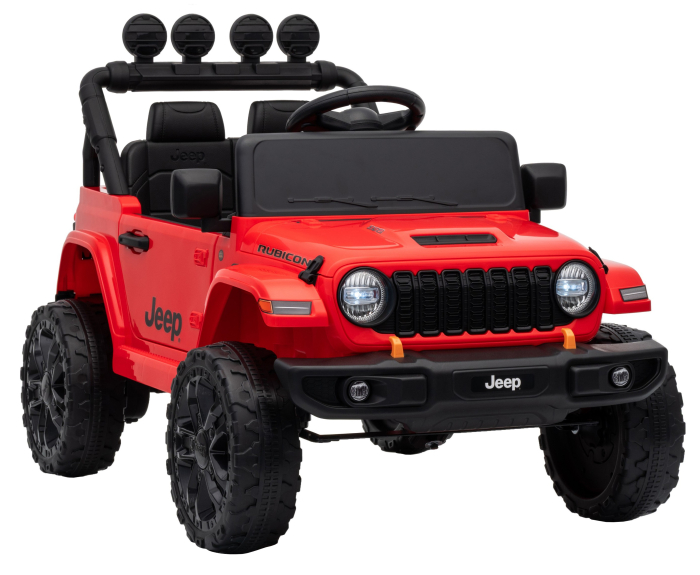 Masinuta electrica 4x4 Premier Mini Jeep Wrangler Rubicon, 12V, roti cauciuc EVA, scaun piele ecologica, 101x59x65 cm, rosu [12]