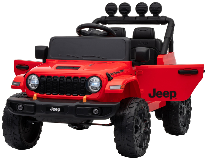 Masinuta electrica 4x4 Premier Mini Jeep Wrangler Rubicon, 12V, roti cauciuc EVA, scaun piele ecologica, 101x59x65 cm, rosu [14]