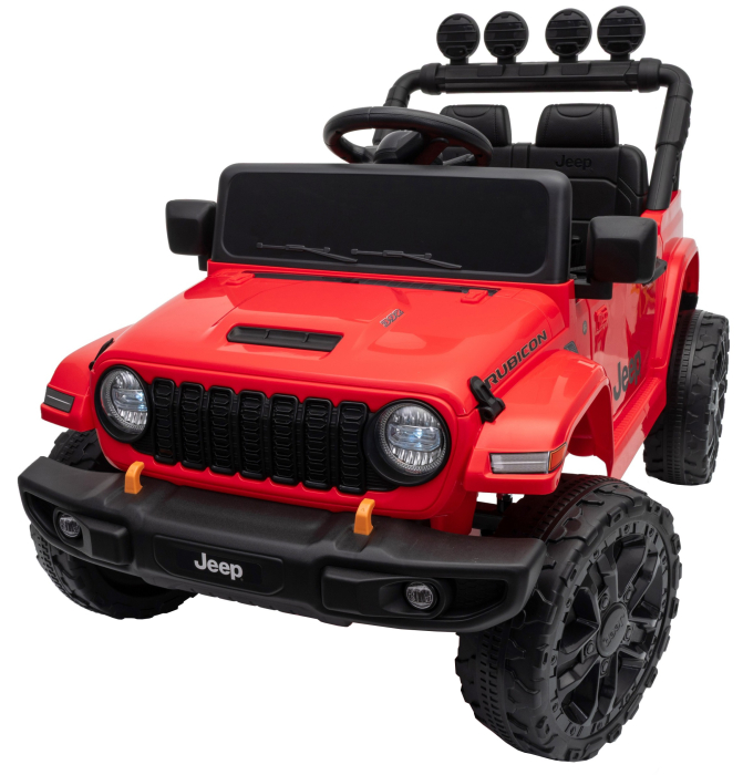 Masinuta electrica 4x4 Premier Mini Jeep Wrangler Rubicon, 12V, roti cauciuc EVA, scaun piele ecologica, 101x59x65 cm, rosu [18]