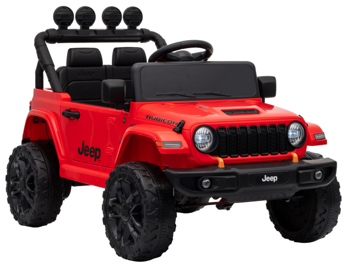 Masinuta electrica 4x4 Premier Mini Jeep Wrangler Rubicon, 12V, roti cauciuc EVA, scaun piele ecologica, 101x59x65 cm, rosu [11]