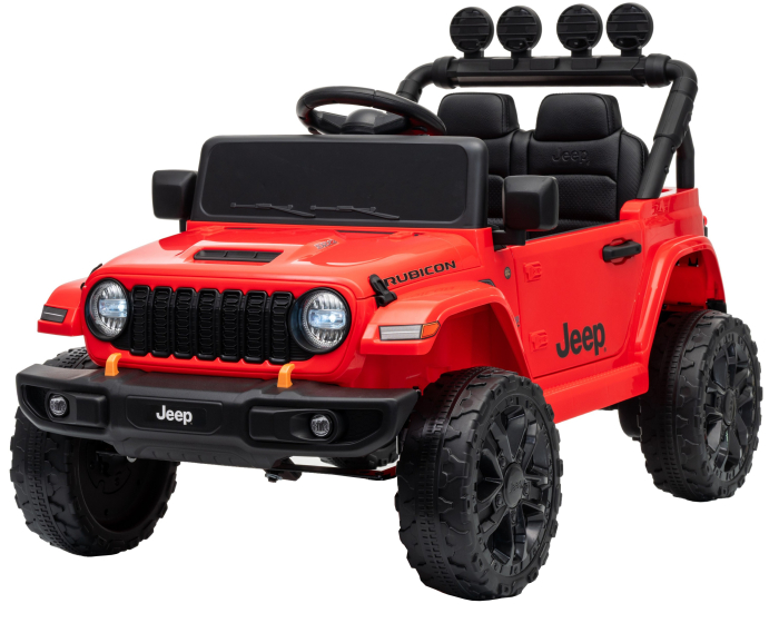 Masinuta electrica 4x4 Premier Mini Jeep Wrangler Rubicon, 12V, roti cauciuc EVA, scaun piele ecologica, 101x59x65 cm, rosu [20]