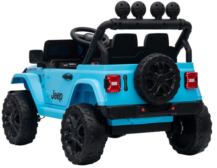 Masinuta electrica 4x4 Premier Mini Jeep Wrangler Rubicon, 12V, roti cauciuc EVA, scaun piele ecologica, 101x59x65 cm, turcoaz [7]