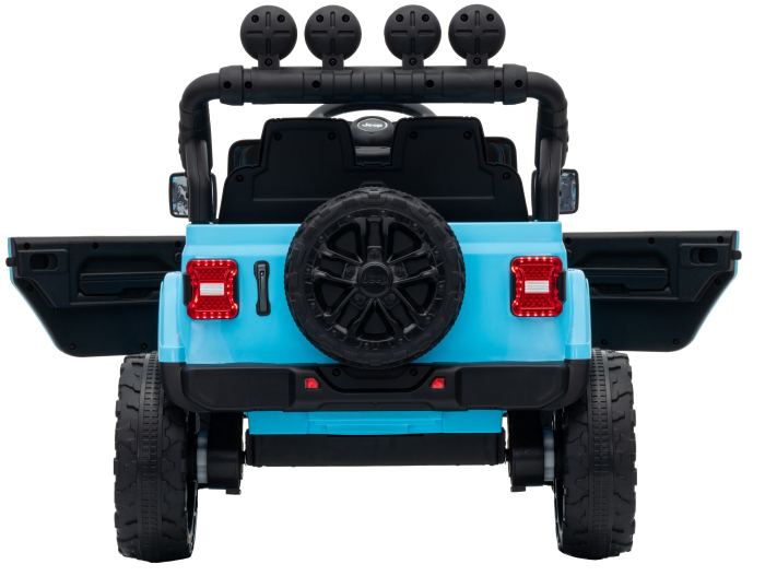 Masinuta electrica 4x4 Premier Mini Jeep Wrangler Rubicon, 12V, roti cauciuc EVA, scaun piele ecologica, 101x59x65 cm, turcoaz [15]