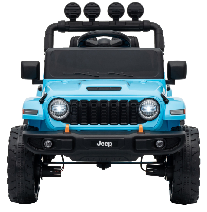 Masinuta electrica 4x4 Premier Mini Jeep Wrangler Rubicon, 12V, roti cauciuc EVA, scaun piele ecologica, 101x59x65 cm, turcoaz [2]