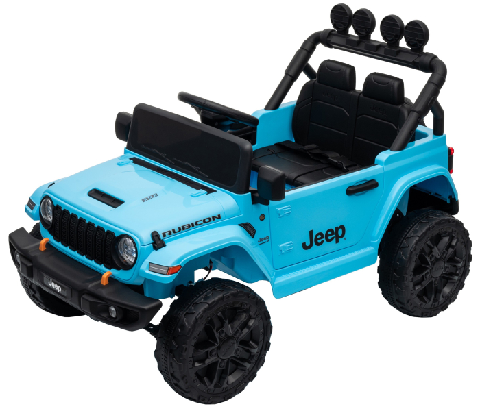 Masinuta electrica 4x4 Premier Mini Jeep Wrangler Rubicon, 12V, roti cauciuc EVA, scaun piele ecologica, 101x59x65 cm, turcoaz [17]