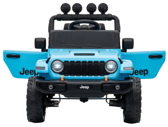 Masinuta electrica 4x4 Premier Mini Jeep Wrangler Rubicon, 12V, roti cauciuc EVA, scaun piele ecologica, 101x59x65 cm, turcoaz [13]