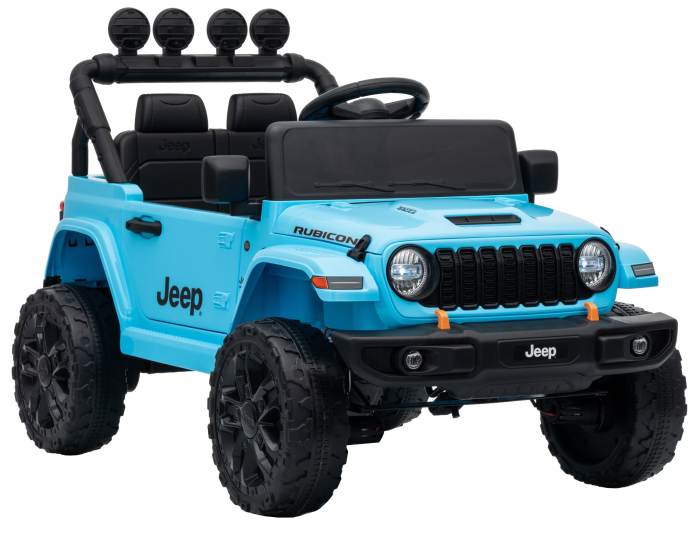 Masinuta electrica 4x4 Premier Mini Jeep Wrangler Rubicon, 12V, roti cauciuc EVA, scaun piele ecologica, 101x59x65 cm, turcoaz [11]