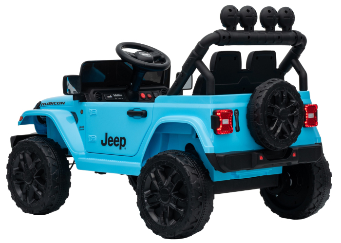 Masinuta electrica 4x4 Premier Mini Jeep Wrangler Rubicon, 12V, roti cauciuc EVA, scaun piele ecologica, 101x59x65 cm, turcoaz [6]