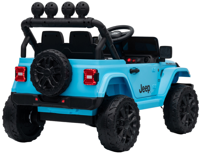 Masinuta electrica 4x4 Premier Mini Jeep Wrangler Rubicon, 12V, roti cauciuc EVA, scaun piele ecologica, 101x59x65 cm, turcoaz [9]