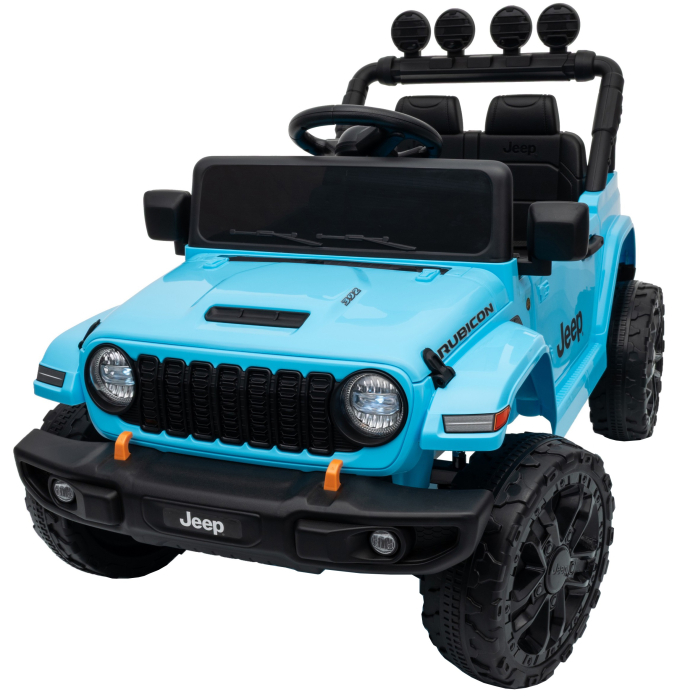 Masinuta electrica 4x4 Premier Mini Jeep Wrangler Rubicon, 12V, roti cauciuc EVA, scaun piele ecologica, 101x59x65 cm, turcoaz [18]