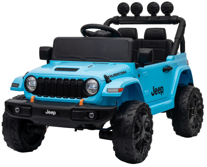 Masinuta electrica 4x4 Premier Mini Jeep Wrangler Rubicon, 12V, roti cauciuc EVA, scaun piele ecologica, 101x59x65 cm, turcoaz [4]