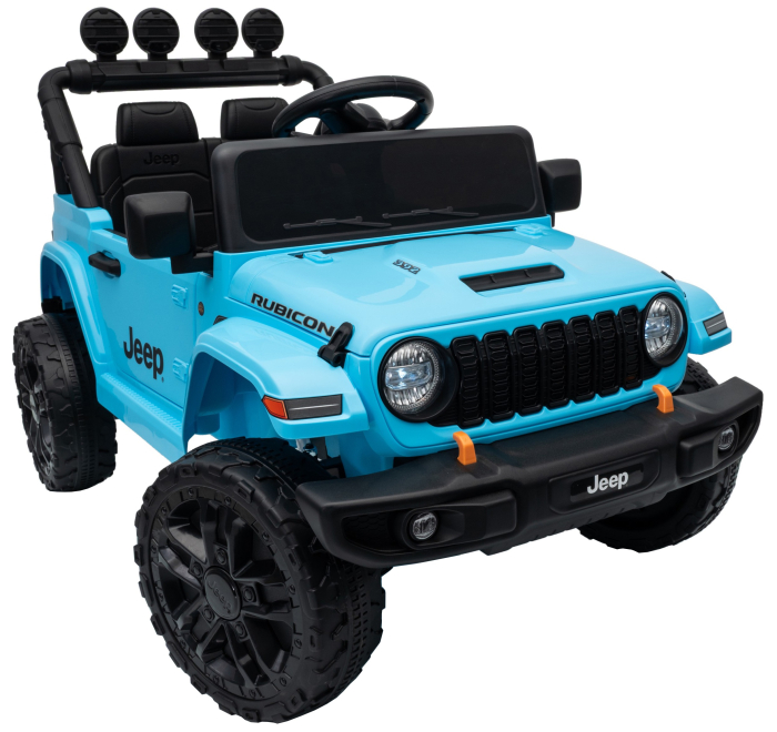 Masinuta electrica 4x4 Premier Mini Jeep Wrangler Rubicon, 12V, roti cauciuc EVA, scaun piele ecologica, 101x59x65 cm, turcoaz [19]