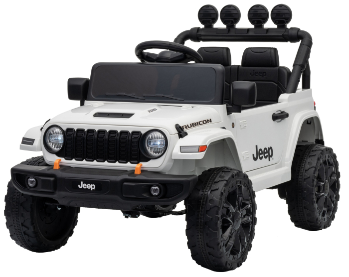 Masinuta electrica 4x4 Premier Mini Jeep Wrangler Rubicon, 12V, roti cauciuc EVA, scaun piele ecologica, 101x59x65 cm, alb [4]