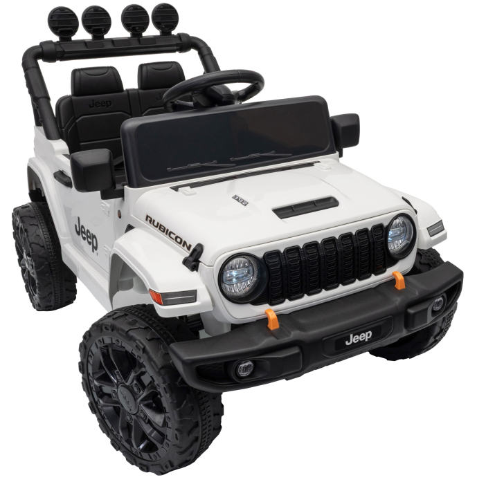 Masinuta electrica 4x4 Premier Mini Jeep Wrangler Rubicon, 12V, roti cauciuc EVA, scaun piele ecologica, 101x59x65 cm, alb [18]