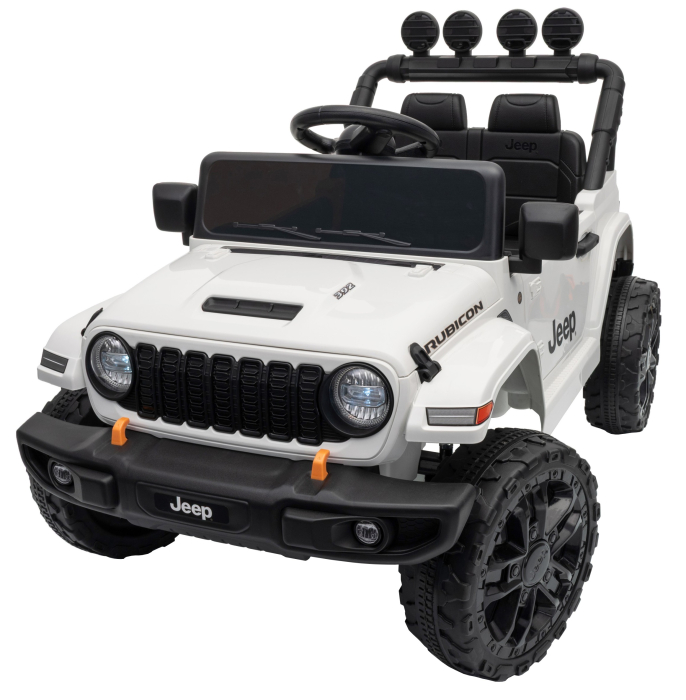 Masinuta electrica 4x4 Premier Mini Jeep Wrangler Rubicon, 12V, roti cauciuc EVA, scaun piele ecologica, 101x59x65 cm, alb [19]