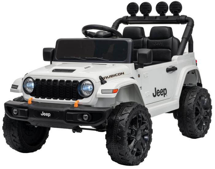 Masinuta electrica 4x4 Premier Mini Jeep Wrangler Rubicon, 12V, roti cauciuc EVA, scaun piele ecologica, 101x59x65 cm, alb [20]