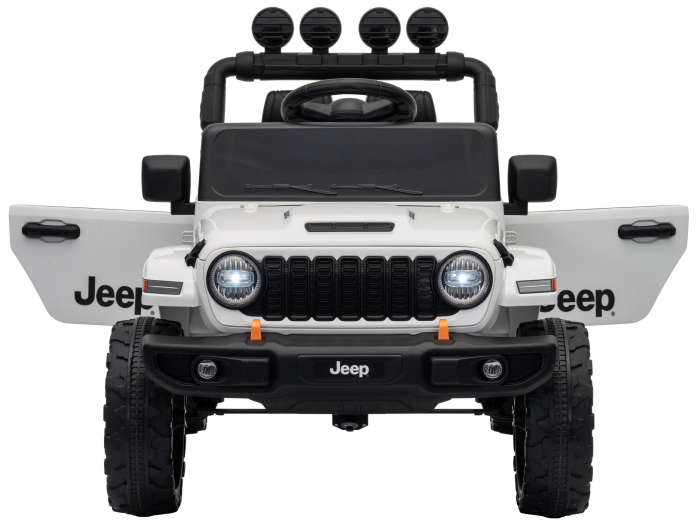 Masinuta electrica 4x4 Premier Mini Jeep Wrangler Rubicon, 12V, roti cauciuc EVA, scaun piele ecologica, 101x59x65 cm, alb [13]