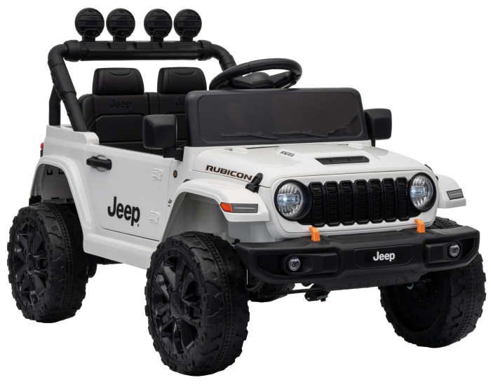 Masinuta electrica 4x4 Premier Mini Jeep Wrangler Rubicon, 12V, roti cauciuc EVA, scaun piele ecologica, 101x59x65 cm, alb [11]