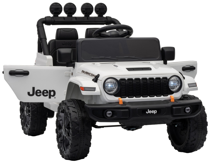 Masinuta electrica 4x4 Premier Mini Jeep Wrangler Rubicon, 12V, roti cauciuc EVA, scaun piele ecologica, 101x59x65 cm, alb [16]