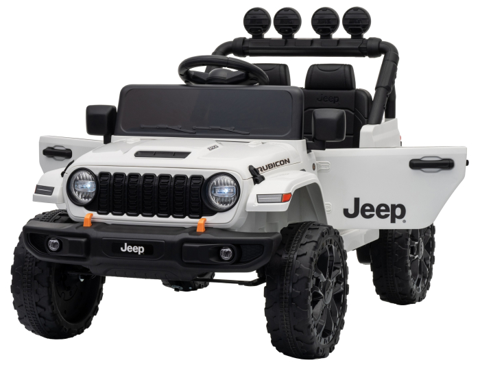 Masinuta electrica 4x4 Premier Mini Jeep Wrangler Rubicon, 12V, roti cauciuc EVA, scaun piele ecologica, 101x59x65 cm, alb [14]