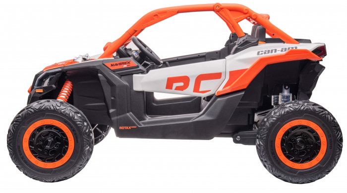 Masinuta UTV electric Premier Can-Am Maverick Speed RC, 2 locuri, 24V, roti cauciuc EVA, scaun piele ecologica, 2 motoare 240W, portocaliu [5]